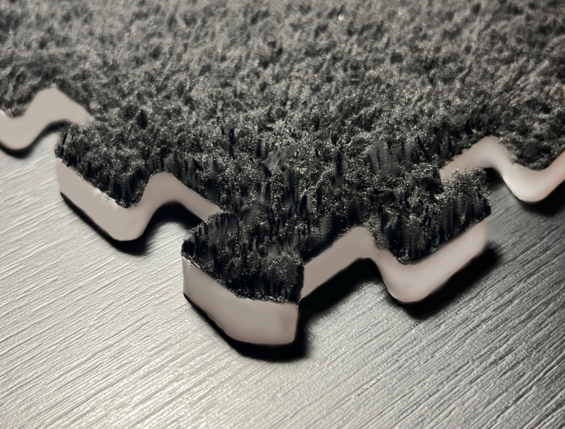 LykkeMat™ Tiles - Black - Premium Plush Puzzle Mats - Signature Styles